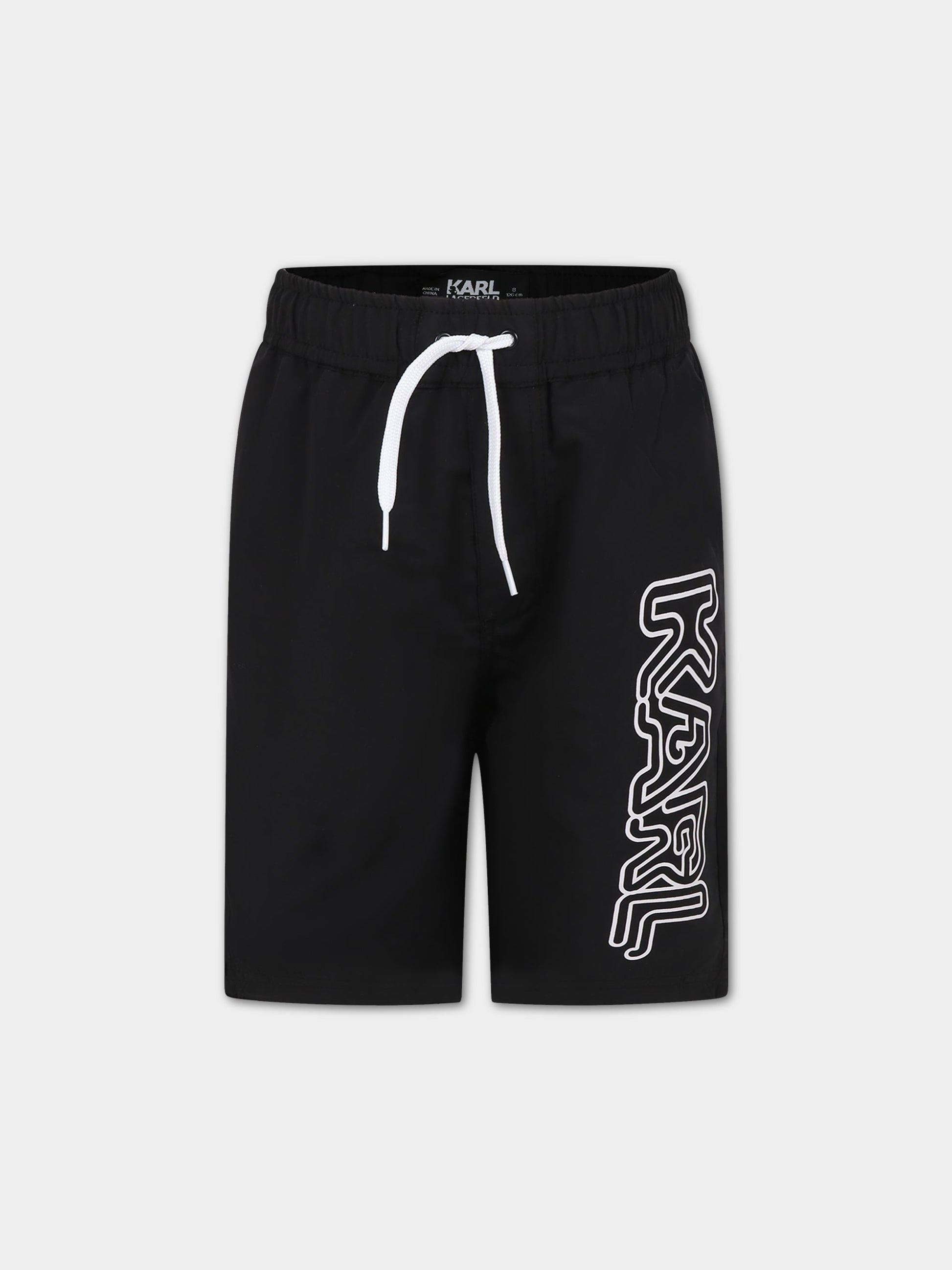 Boxer mare nero per bambino con logo,Karl Lagerfeld Kids,Z20098 09B