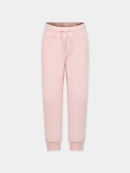 Pantalone rosa per bambina con logo,Kenzo Kids,K60296 46T