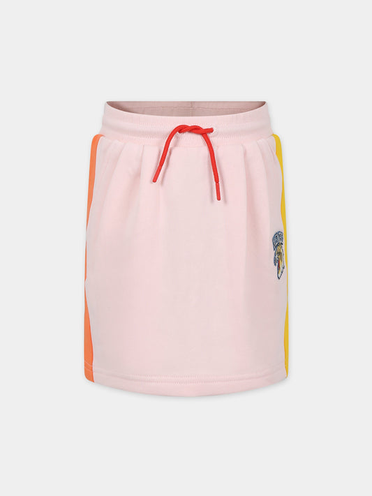 Gonna rosa per bambina con logo,Kenzo Kids,K60192 46T