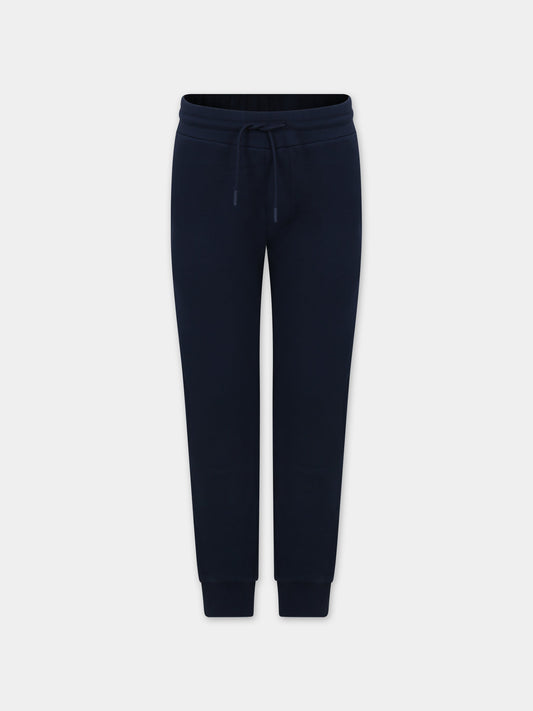Pantalone blu per bambino con logo,Kenzo Kids,K60296 84A