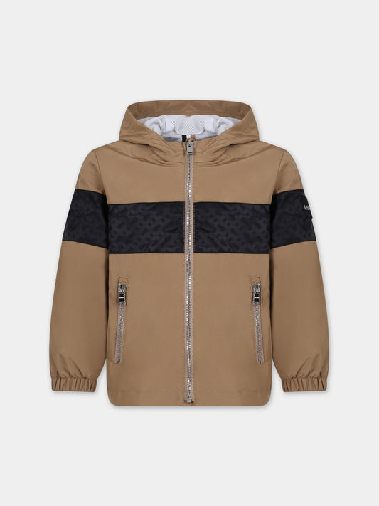 Giacca a vento beige per bambino con logo?,Boss,J50742 269