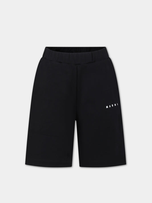 Shorts neri per bambini con logo,Marni Kids,M01075 M00NI MP66U 0M900