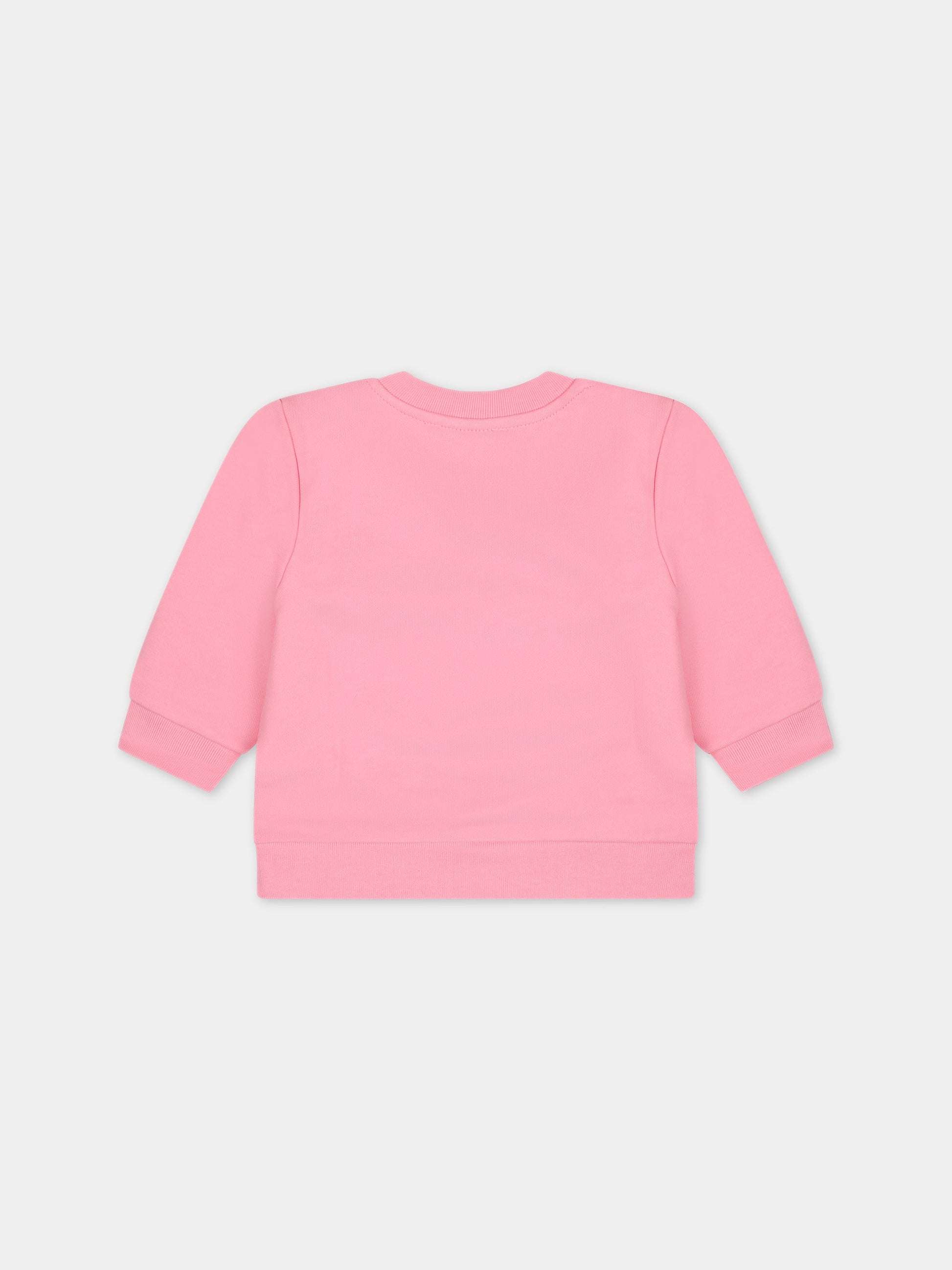 Felpa rosa per neonata con logo,Marni Kids,M01137 M00NF MS44B 0M340