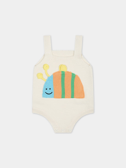 Body avorio per neonati con coccinella,Stella Mccartney Kids,TUA562 Z1877 101