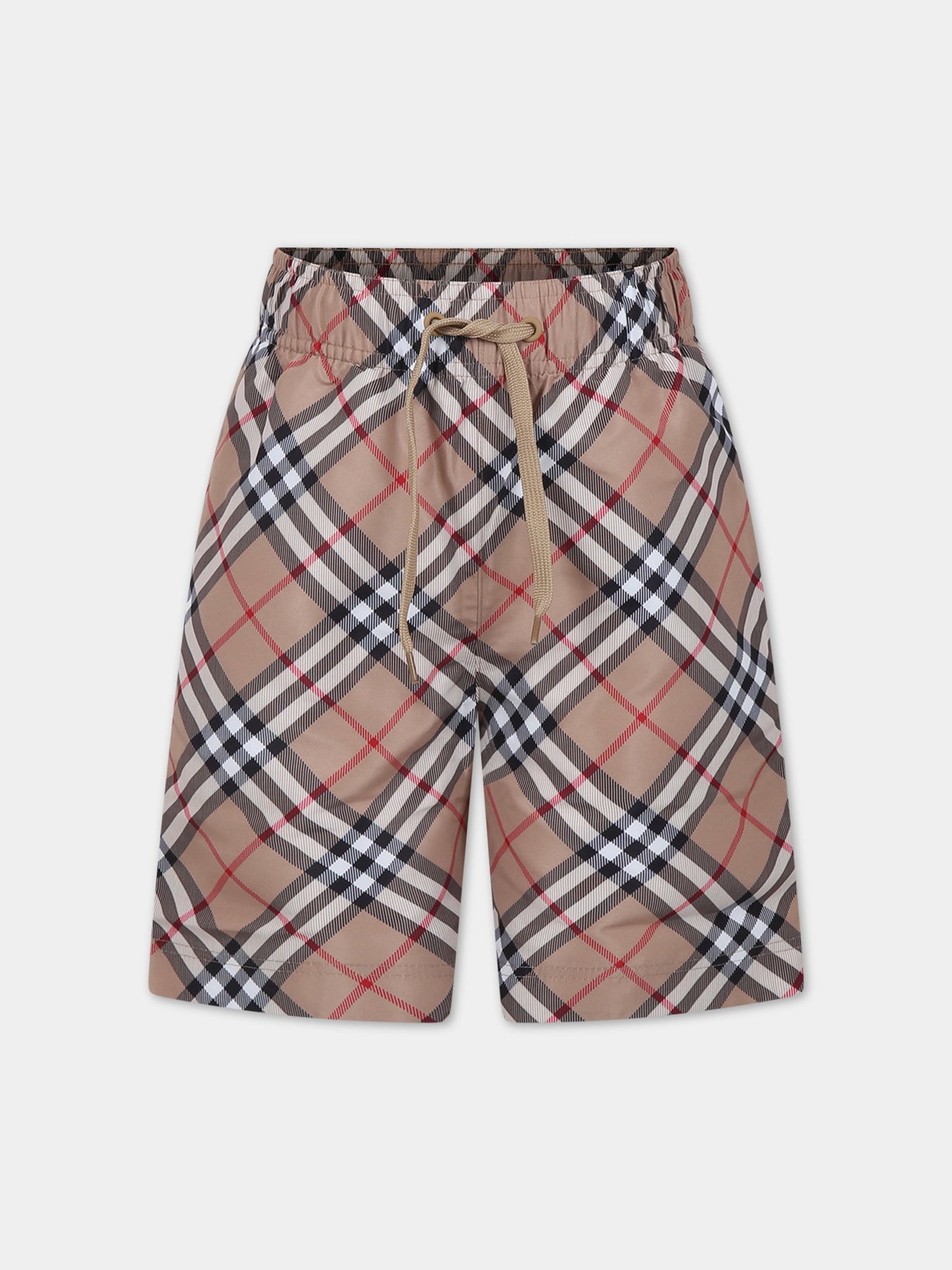 Boxer mare beige per bambino con iconico check vintage,Burberry Kids,8078256 A7028