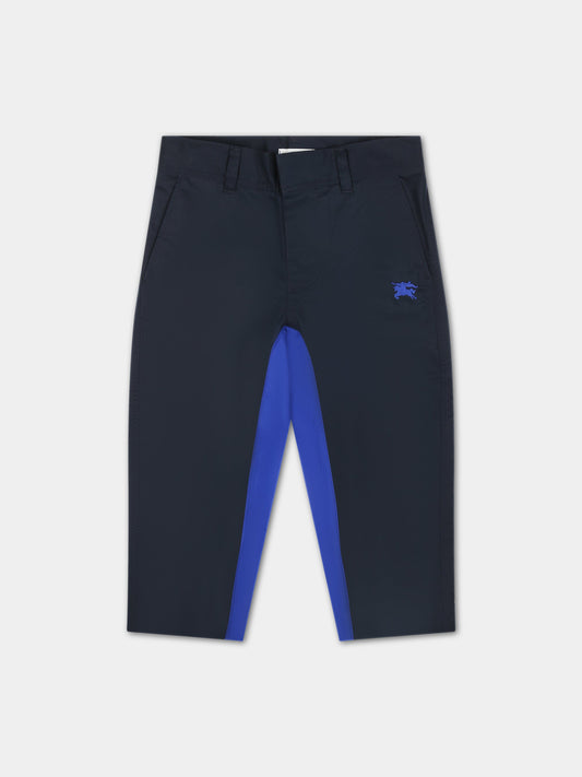Pantaloni blu per neonato con ricamo,Burberry Kids,8078267 A1662