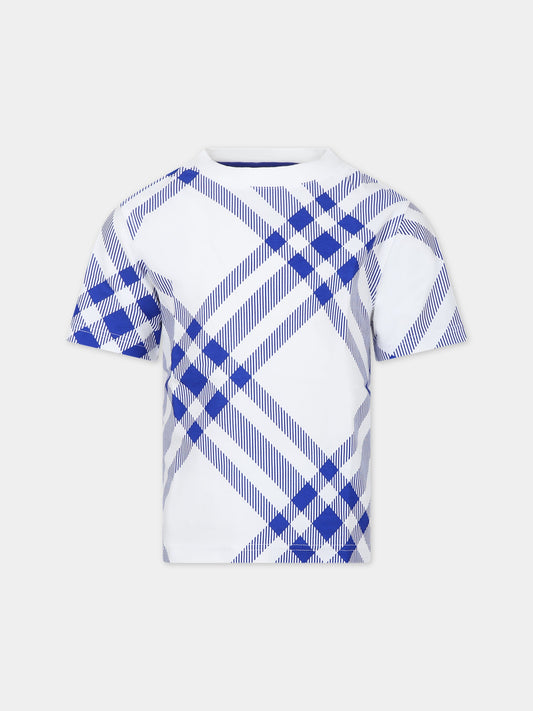 T-shirt per bambini con check all-over,Burberry Kids,8078584 B8273