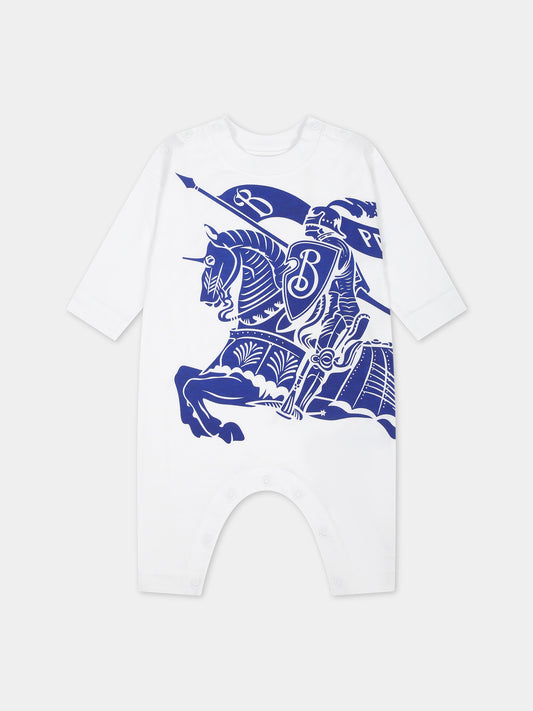 Tutina bianca per neonati con stampa,Burberry Kids,8078069 A1464