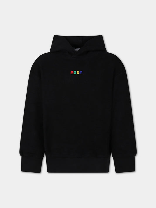 Felpa nera per bambini con logo,Msgm Kids,MS029321 110
