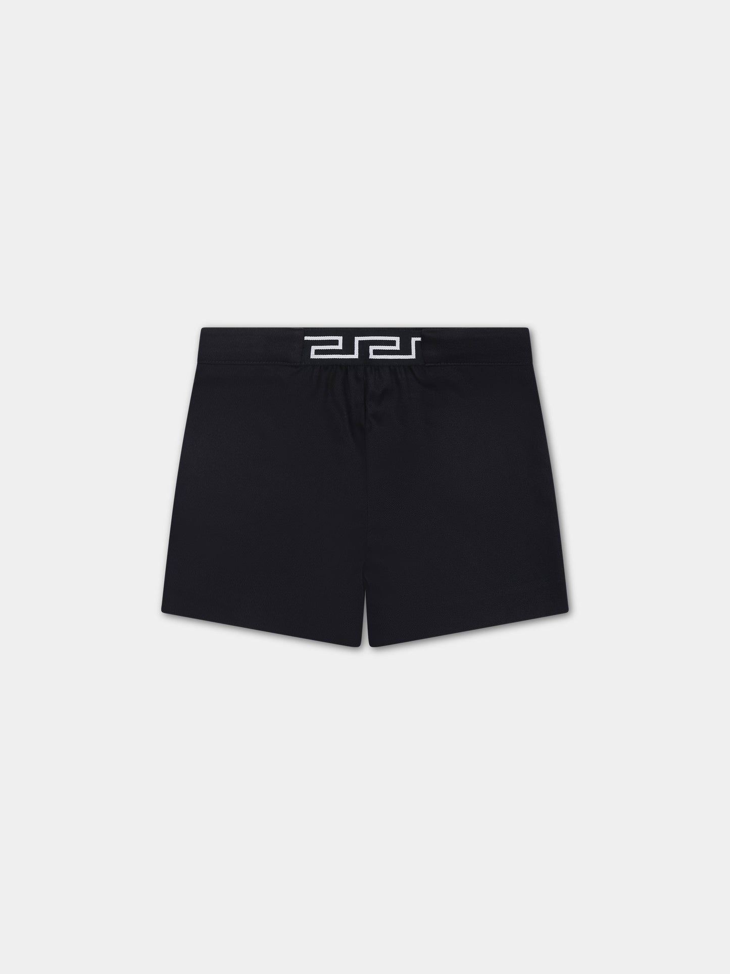 Shorts blu per neonata con bottoni oro,Versace,1014019 1A09209 1U830