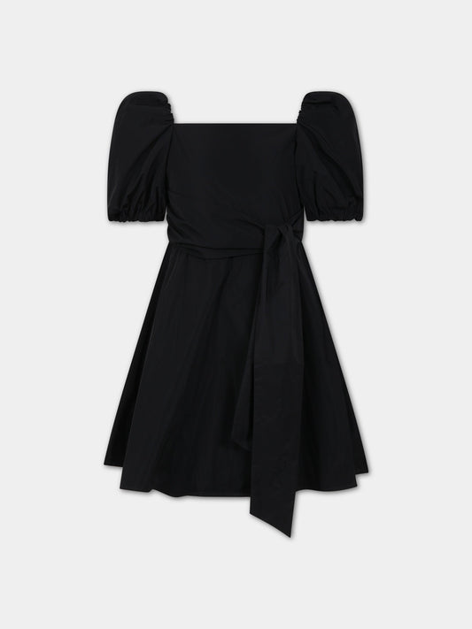 Vestito nero per bambina con logo,Msgm Kids,MS029494 110
