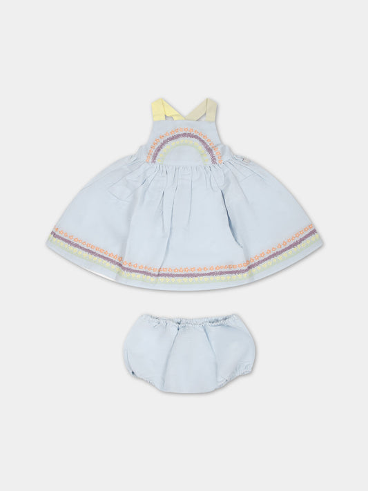 Vestito celeste per neonata con fiori,Stella Mccartney Kids,TS1142 Z0138 601