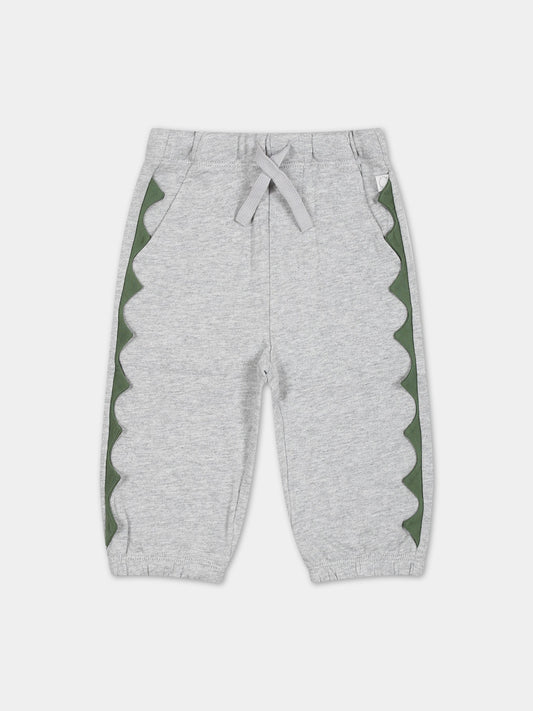 Pantaloni grigi per neonato con creste,Stella Mccartney Kids,TS6570 Z0499 904