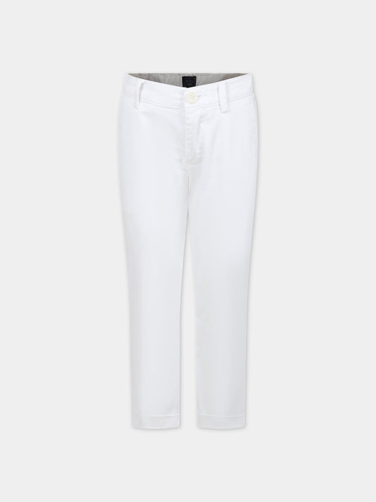 Pantaloni bianchi per bambino con logo,Fay Kids,FS6Q91 Z0224 100