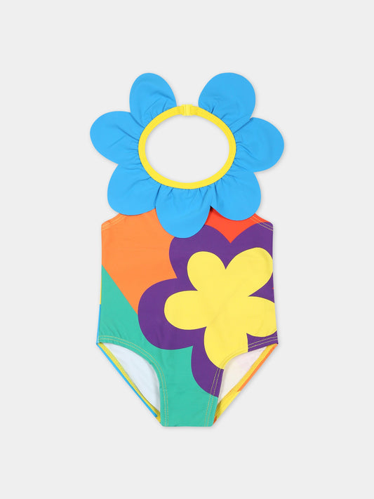 Costume multicolor per neonata con fiore,Stella Mccartney Kids,TSC109 Z0871 999MC
