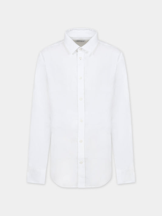 Camicia bianca per bambino con iconico monogramma,Dolce & Gabbana Kids,L43S23 FJ5GU W0800