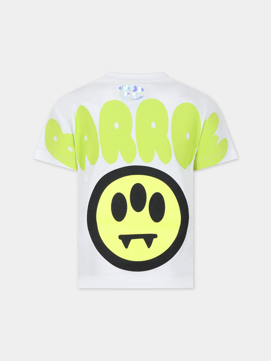 T-shirt bianca per bambini con smile e logo,Barrow,S4BKJUTH096 002