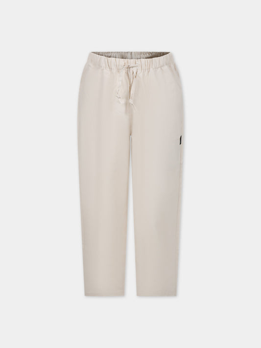 Pantaloni avorio per bambino con logo,Msgm Kids,S4MSJBPA261 013