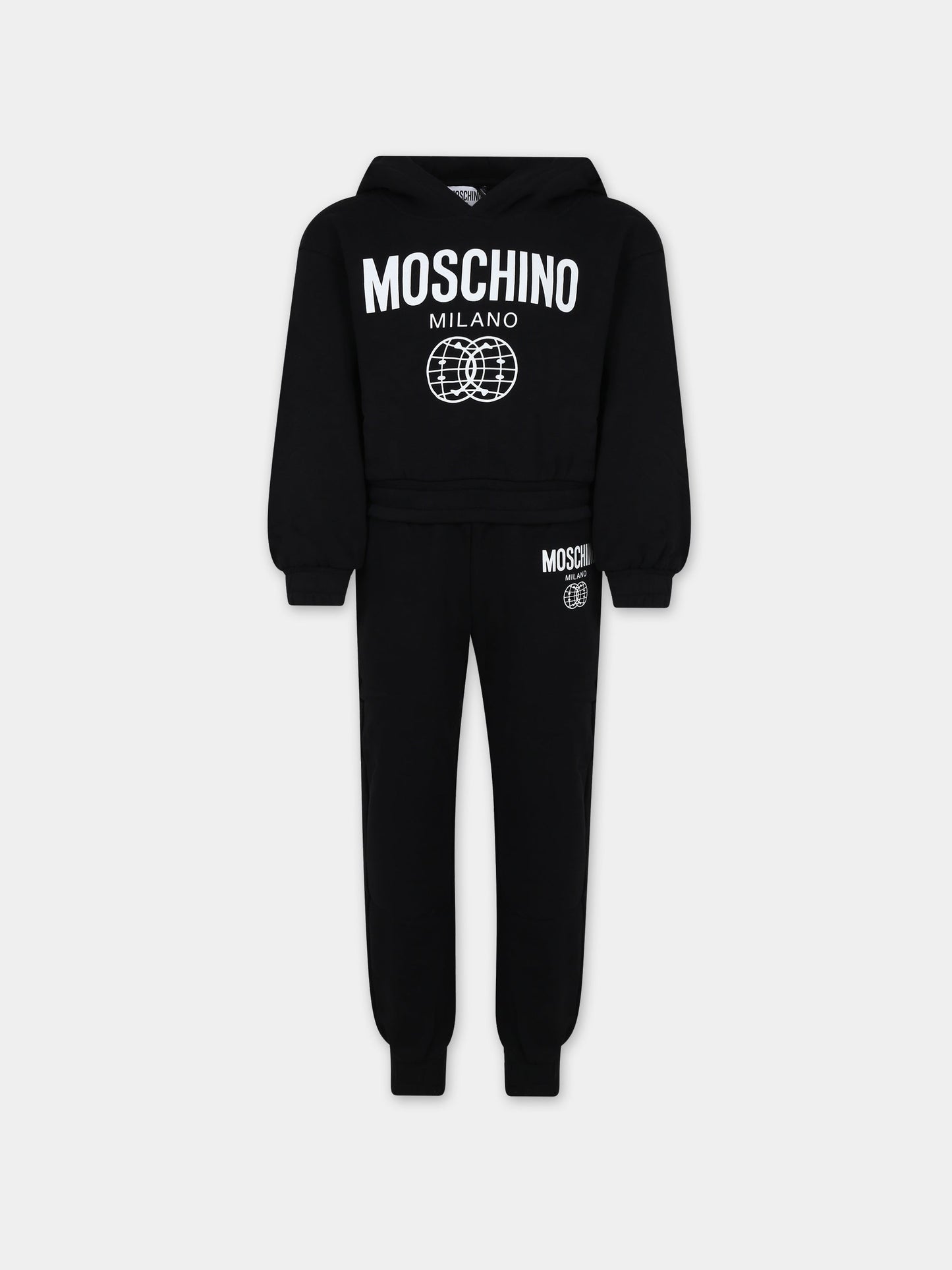Completo nero per bambini con smile,Moschino Kids,HDK02J LCA44 60100