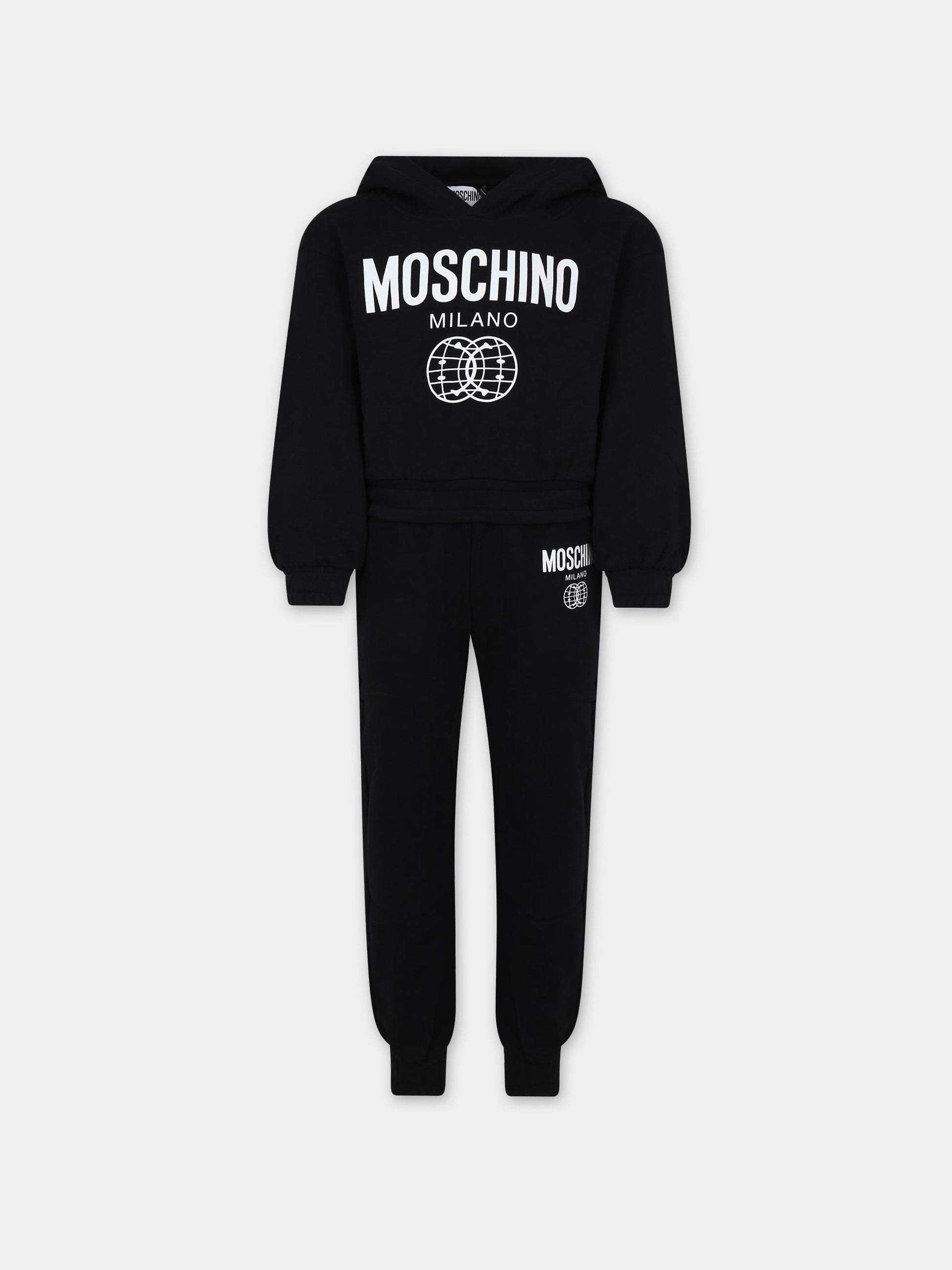 Completo nero per bambini con smile,Moschino Kids,HDK02J LCA44 60100