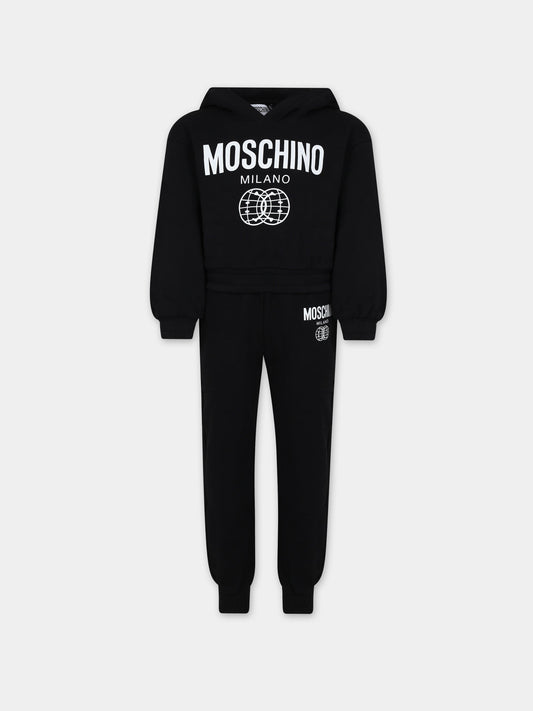 Completo nero per bambini con smile,Moschino Kids,HDK02J LCA44 60100