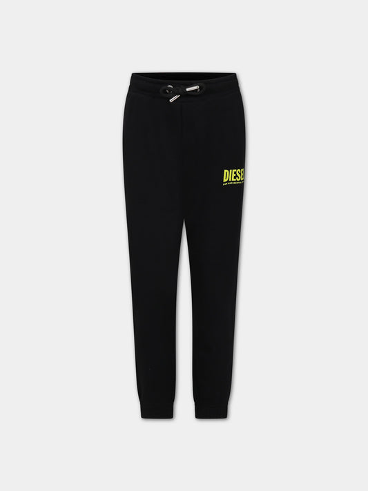 Pantaloni nero per bambino con logo,Diesel,J00539 OIAJH K900AA