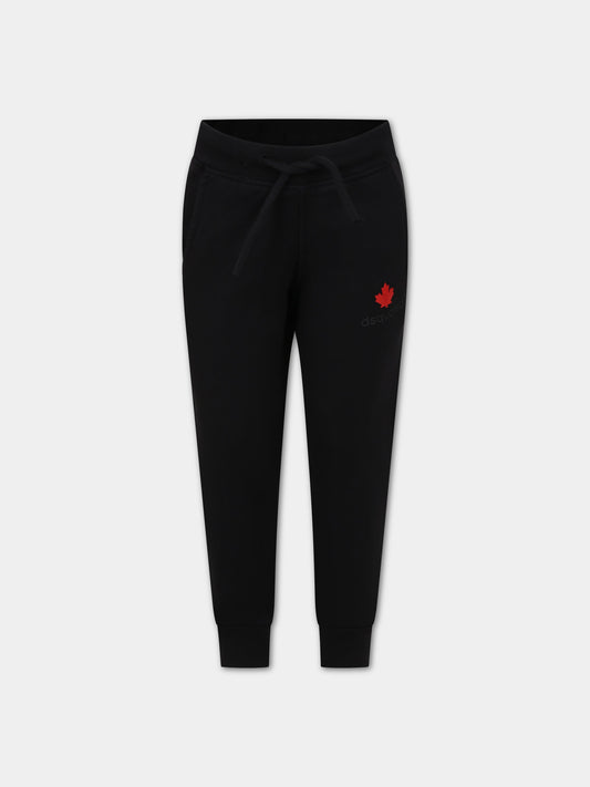 Pantaloni neri per bambino con logo,Dsquared2,DQ0663 D00G4 DQ900