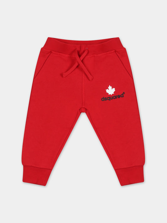 Pantaloni rossi per neonato con logo,Dsquared2,DQ0717 D00G4 DQ405