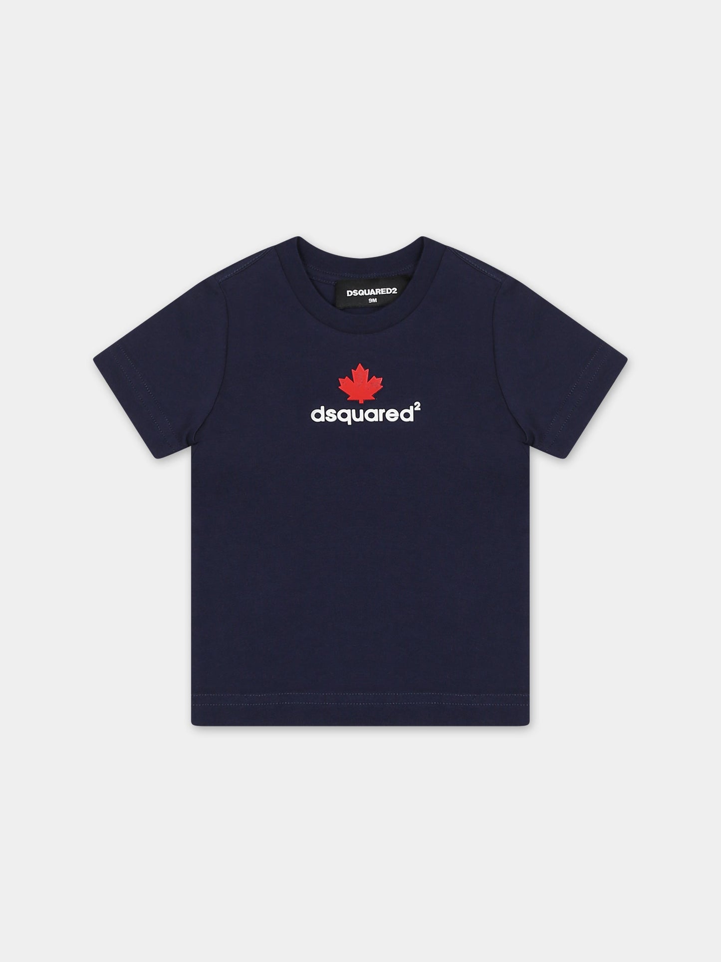 T-shirt blu per neonati con logo,Dsquared2,DQ0556 D00MM DQ875