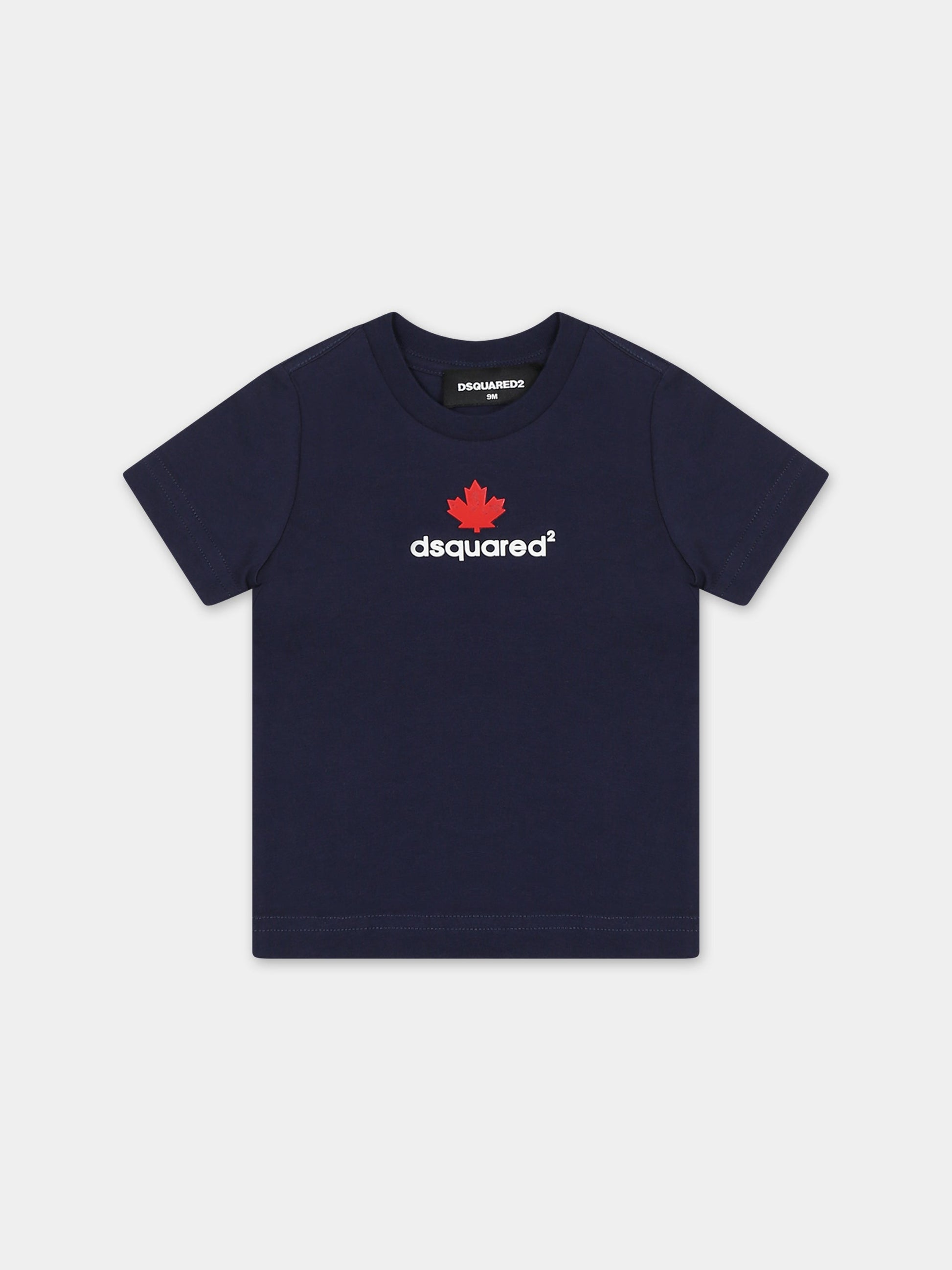 T-shirt blu per neonati con logo,Dsquared2,DQ0556 D00MM DQ875