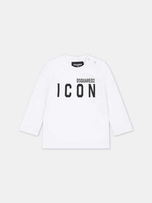 T-shirt bianca per neonati con logo,Dsquared2,DQ1375 D00MV DQ979