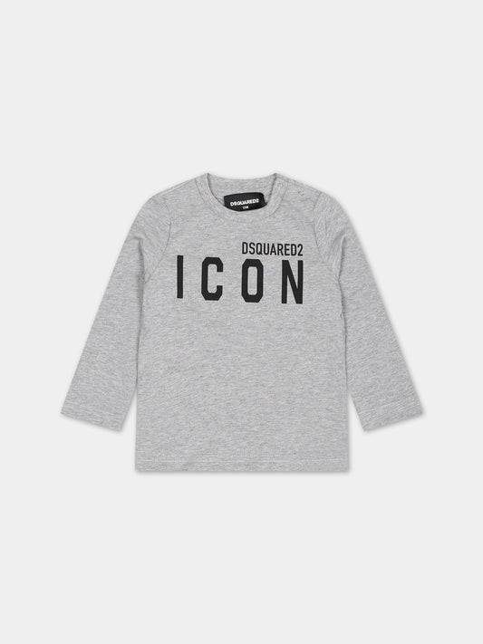 T-shirt grigia per neonati con logo,Dsquared2,DQ1375 D00MW DQ979