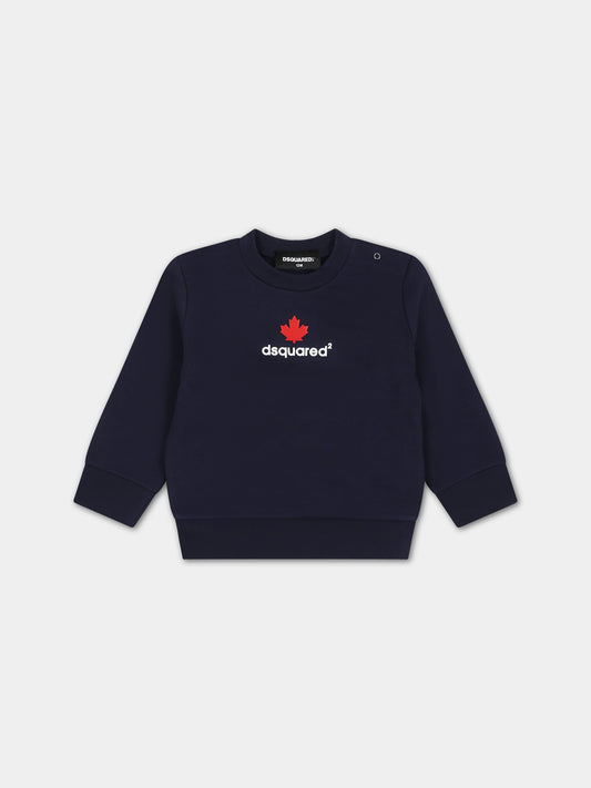 Felpa blu per neonati con logo,Dsquared2,DQ0561 D00G4 DQ875
