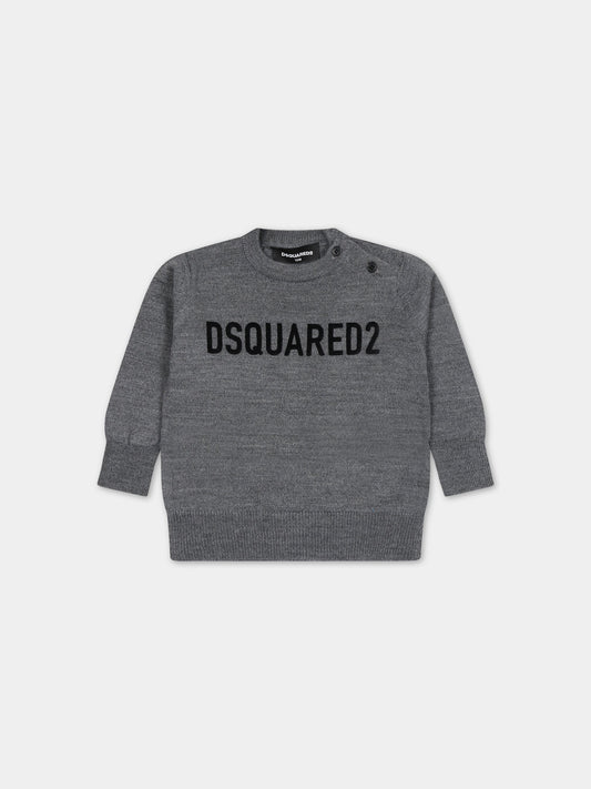 Maglione grigio per neonati con logo,Dsquared2,DQ1292 D003F DQ904