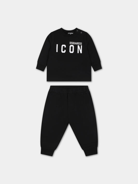 Completo sportivo nero per neonato,Dsquared2,DQ1088 D008J DQ900