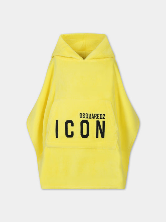 Accappatoio giallo per neonato con logo,Dsquared2,DQ0654 D008K DQ205