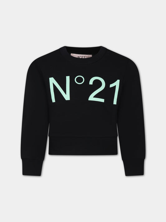 Felpa nera per bambina,N°21 Kids,N21574 N0154 0N900