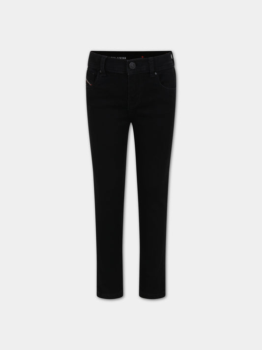 Jeans neri per bambina con logo,Diesel,J00813 KXBB1 K02
