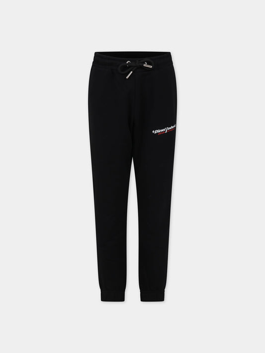 Pantaloni neri per bambino con logo,Diesel,J01095 0IAJH K900