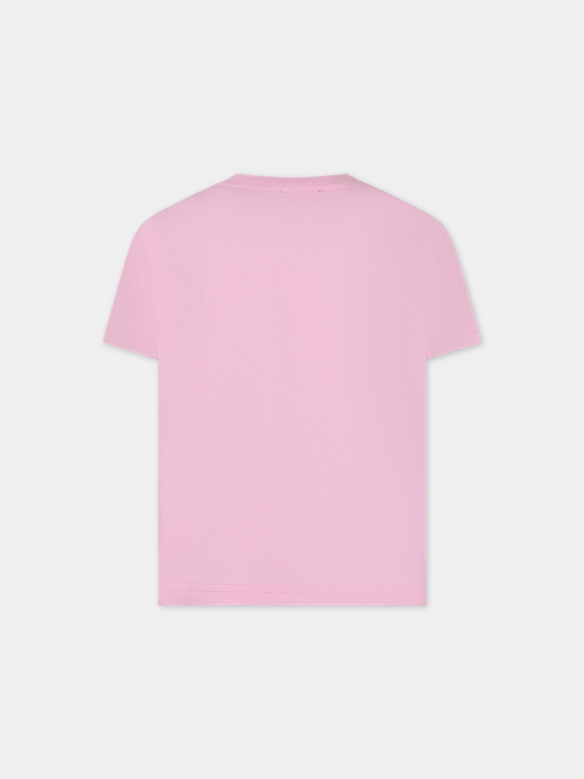 T-shirt rosa per bambina con logo,Diesel,J01182 00YI9 K369G