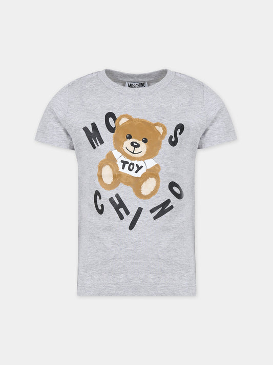 T-shirt grigia per bambini con Teddy Bear,Moschino Kids,HOM03U LAA23 60926