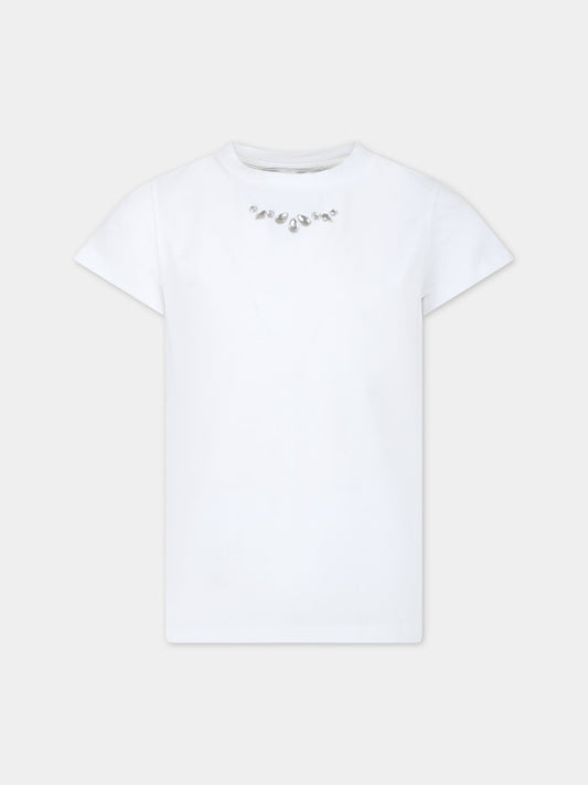 T-shirt bianca per bambina,Simonetta,ST8A51 J0007 100