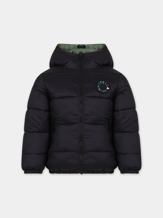 Piumino nero reversibile per bambino con logo,Stella Mccartney Kids,TT2Q77 Z0536 930