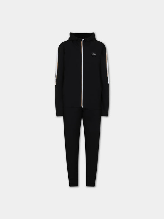 Completo nero per bambino con logo,Boss,J48000 09B