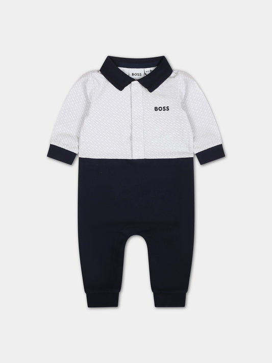 Tutina blu per neonato con logo,Boss,J94356 849