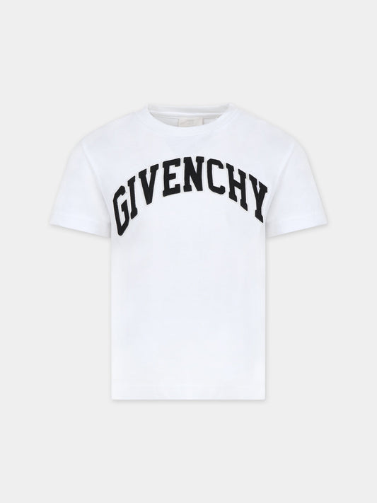 T-shirt bianca per bambini con logo,Givenchy Kids,H25460 10P