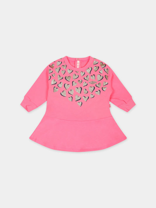 Vestito rosa per neonata con cuori,Billieblush,U02334 473