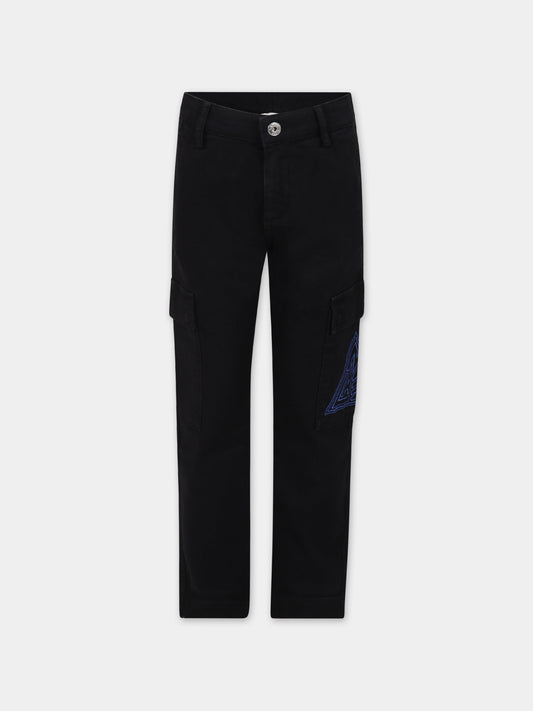 Pantaloni neri per bambino con logo,Lanvin Petite,N24044 09B