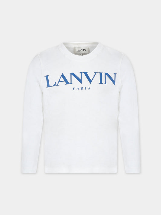 T-shirt bianca per bambino con logo,Lanvin Petite,N25100 117