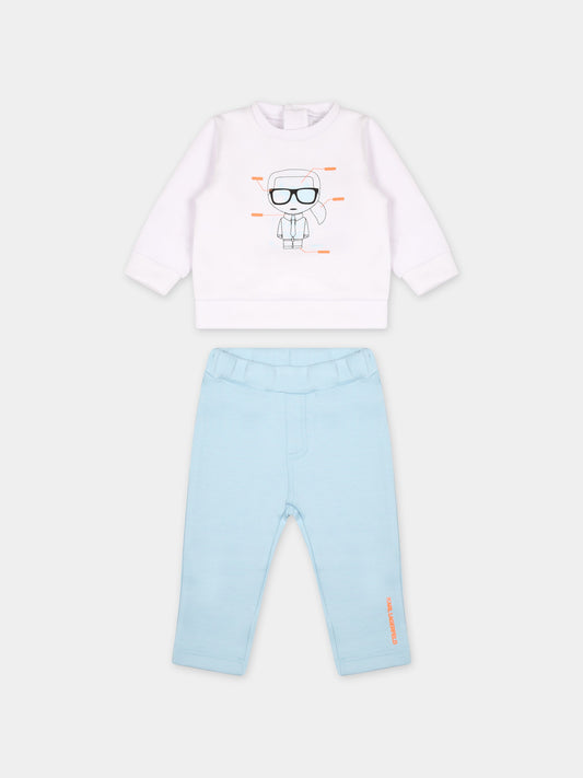 Completo celeste per neonato con stampa Karl Lagerfeld,Karl Lagerfeld Kids,Z98121 77B